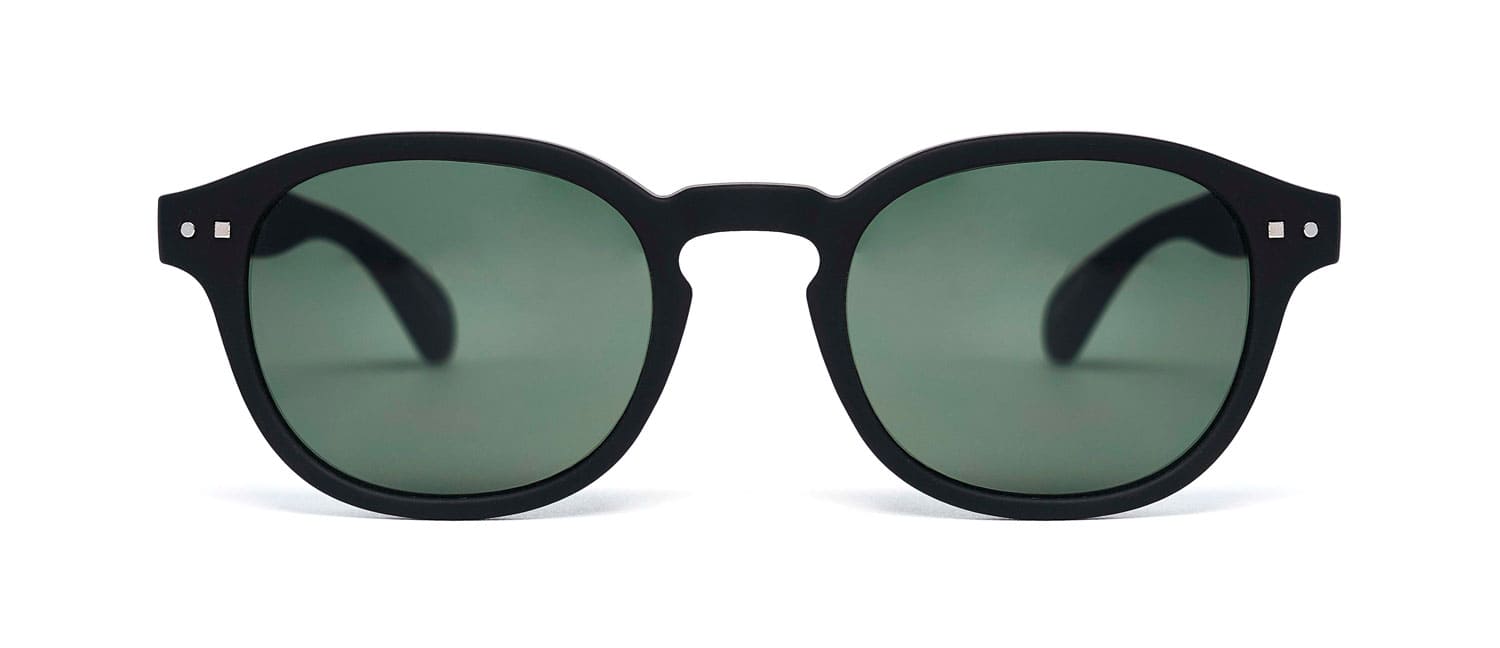 Black green lenses model 2 sun glasses front