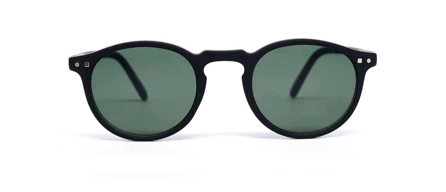 Black green lenses model 4 sun glasses front