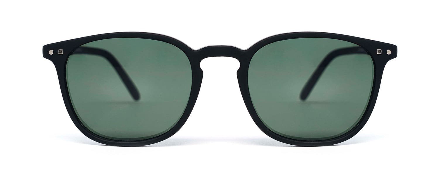 Black green lenses model 5 sun glasses front