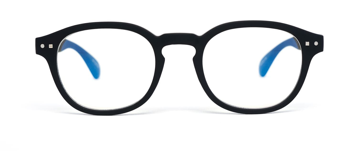 Black model 2 screen glasses front