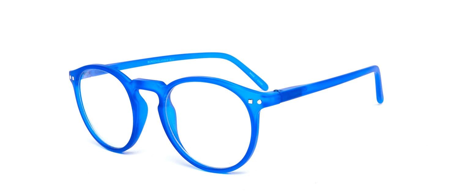 Blue model 3 screen glasses side