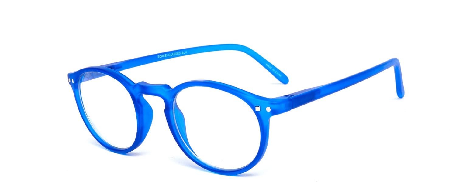 Blue model 4 screen glasses side