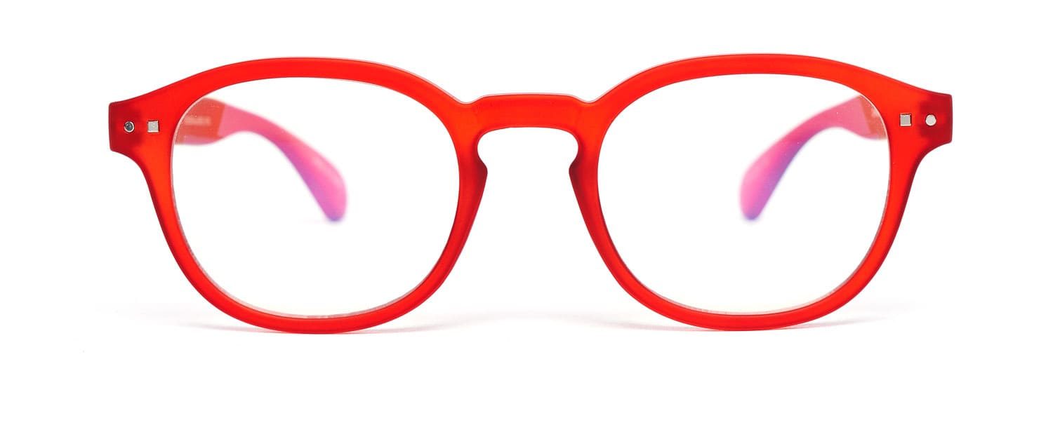 Red model 2 reading glasses front