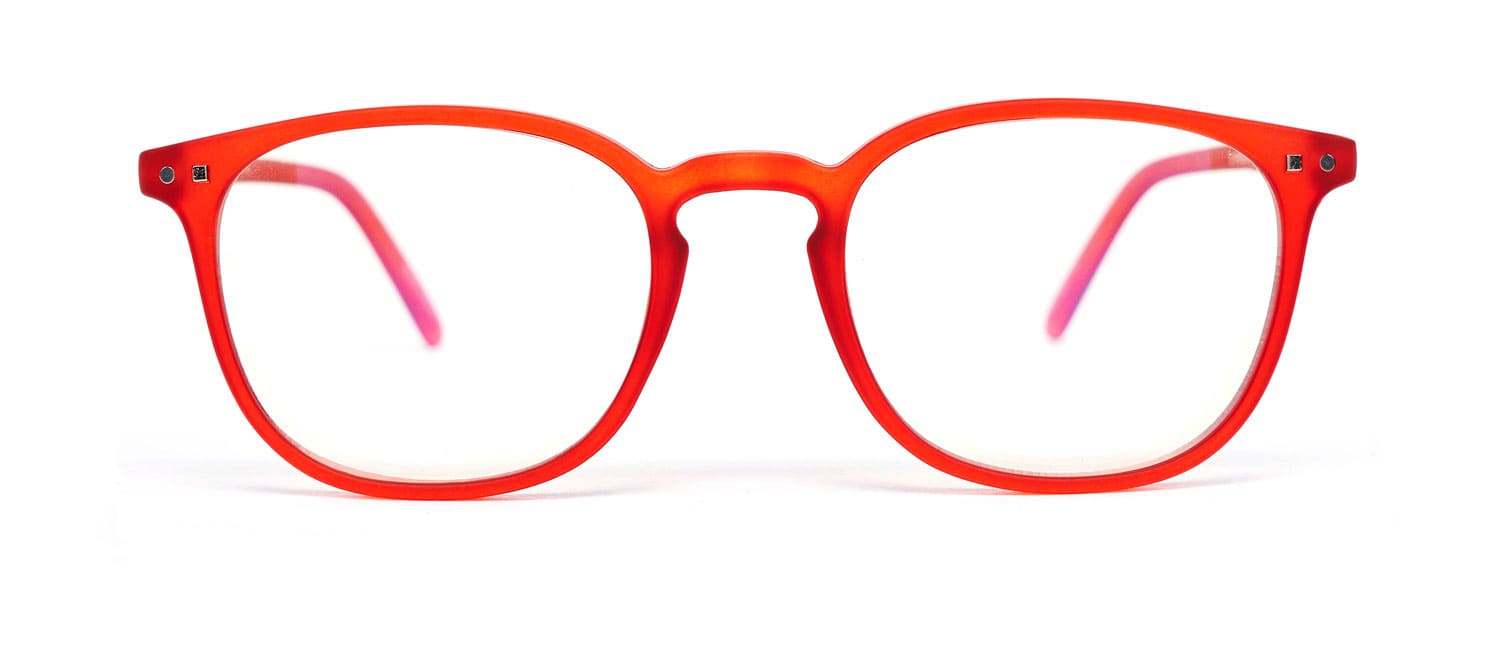 Red model 5 reading glasses front