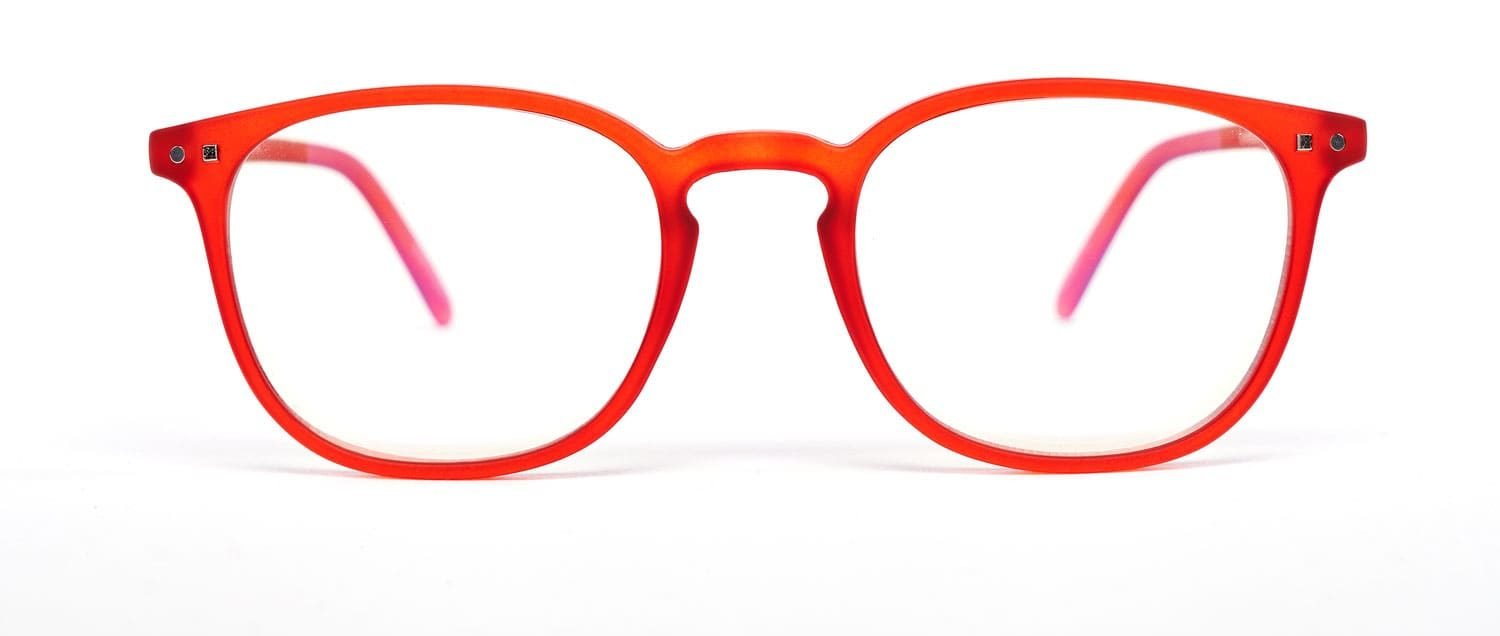 Red model 5 screen glasses front