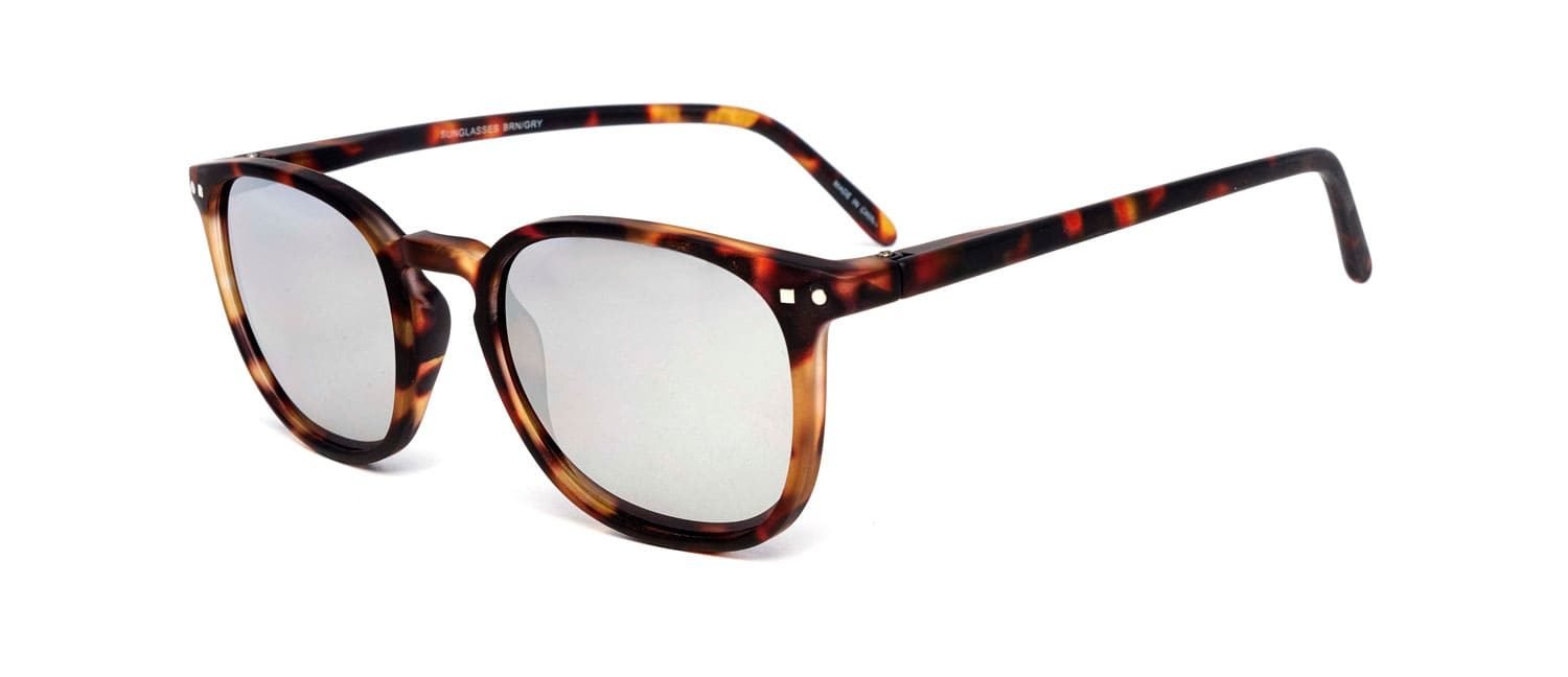 Tortoise silver mirrored lenses model 5 sun glasses side