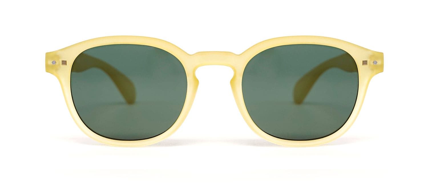 Yellow green lenses model 2 sun glasses front