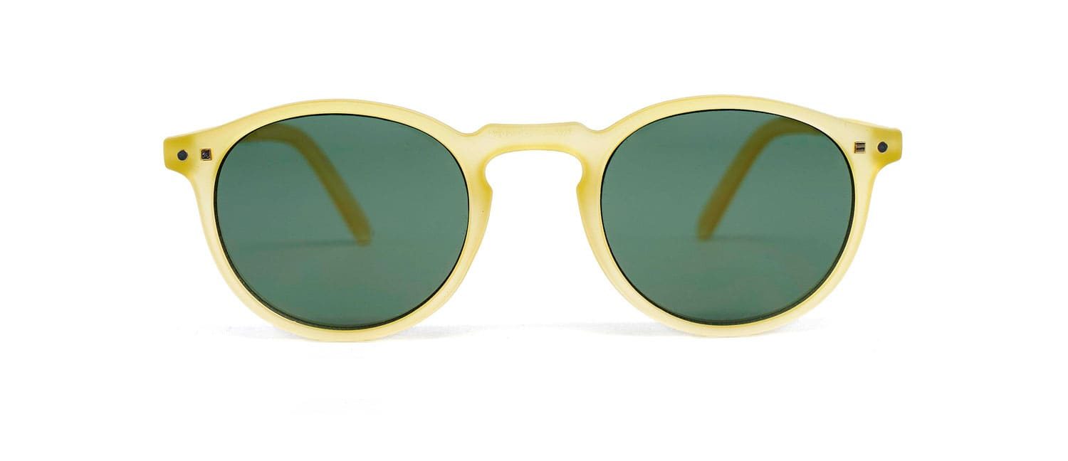 Yellow green lenses model 4 sun glasses front