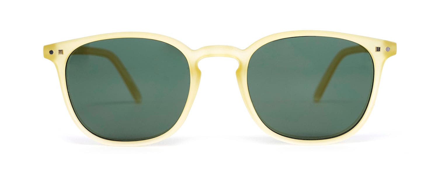 Yellow green lenses model 5 sun glasses front