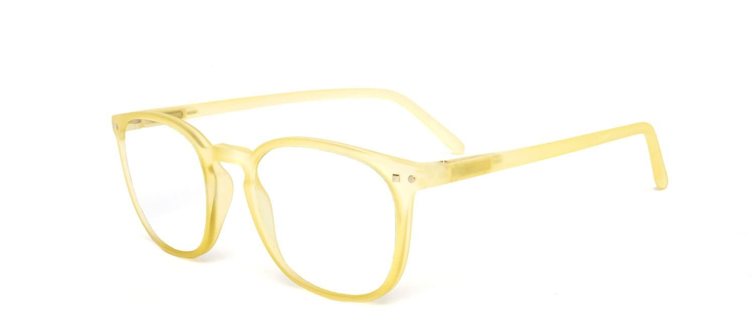Yellow model 5 reading glasses side